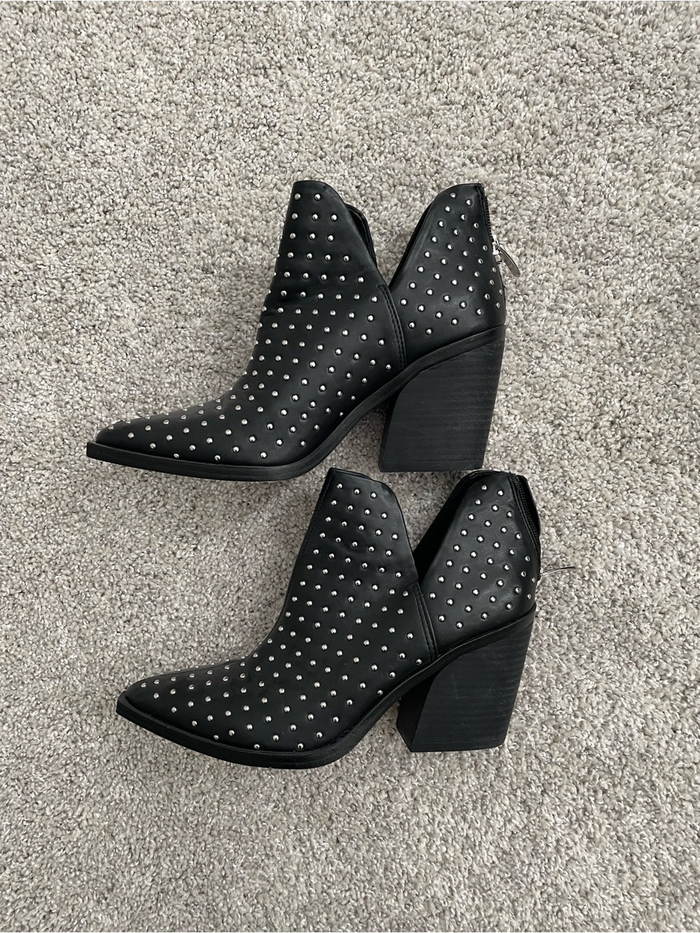 Steve Madden Black Studded Cutout Ankle Booties